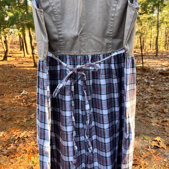 90s Joni Blair Flannel Midi Pinafore Dress Size L - Picture 13 of 15